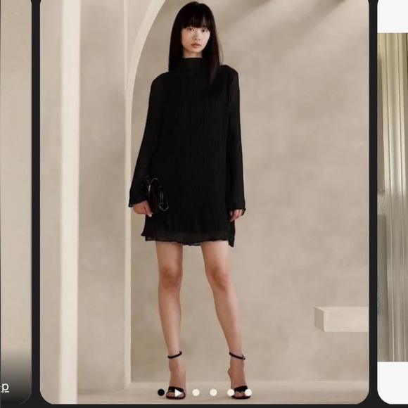 Banana Republic Dresses & Skirts - Banana Republic Delana pleated mini dress, black, size Small Tall